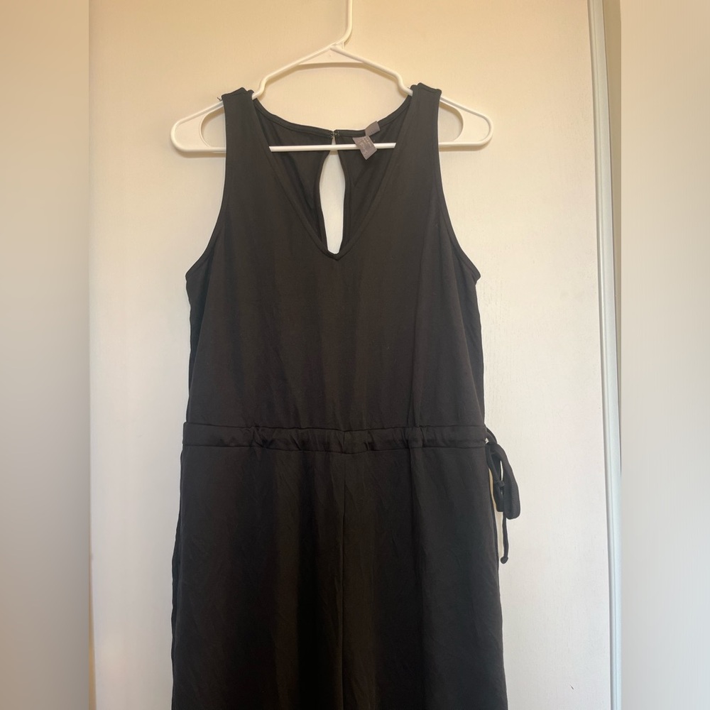 New‎ Sweaty Betty Cruise Cupro V Neck Wide Leg Jumpsuit Black Size 8 - Picture 4 of 8